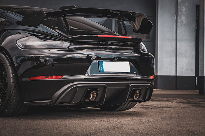 Porsche 718 GT4RS - SET: Valved Muffler, 100 Cell OPF Replacement, Performance Headers (Wicrom Tips) image 1