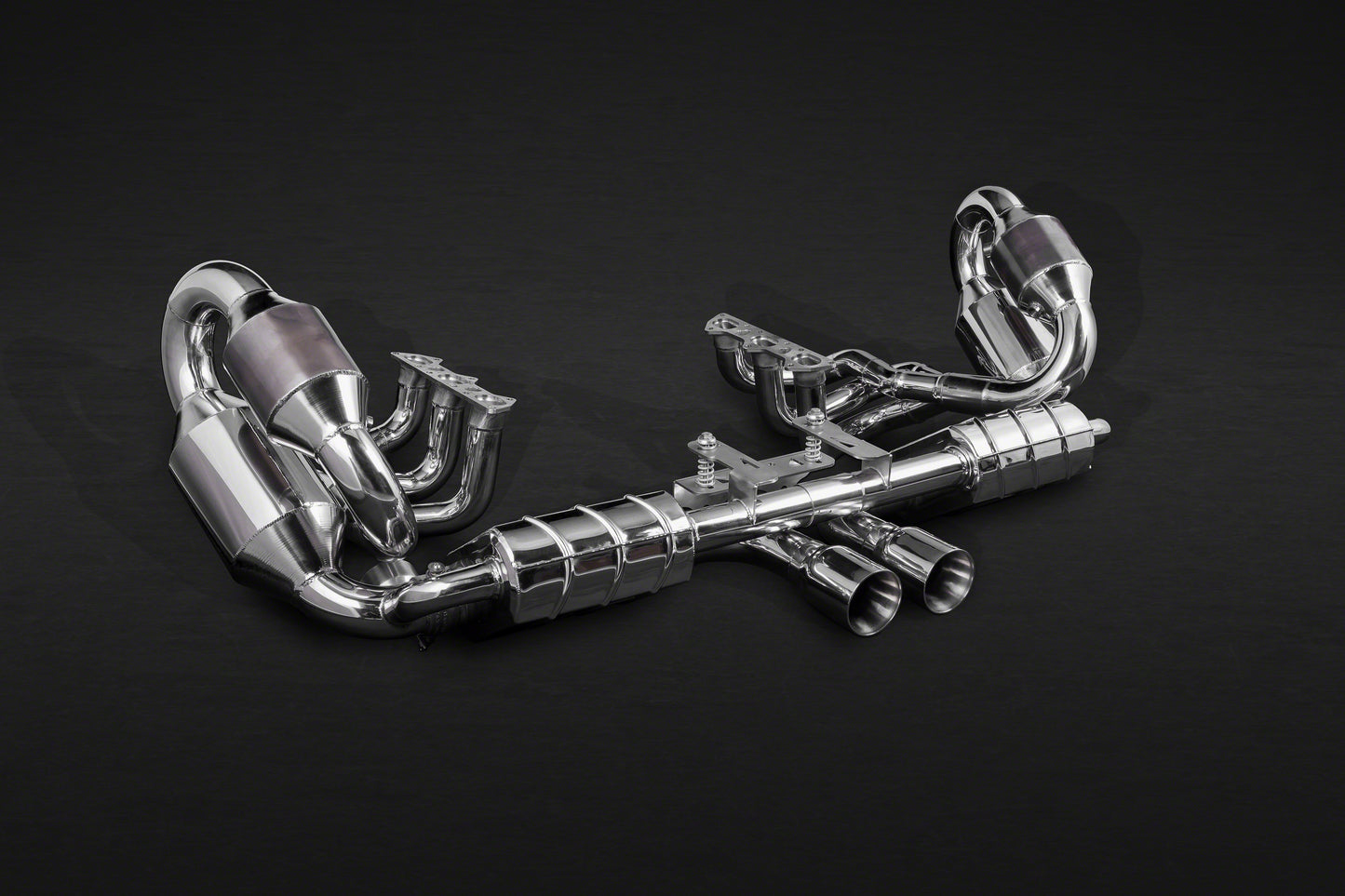 Porsche 991.1 GT3/3RS - Racing Valved Exhaust with Headers, 200 Cell Sports Cat, and Carbon Engine Cover (CES3) image 0
