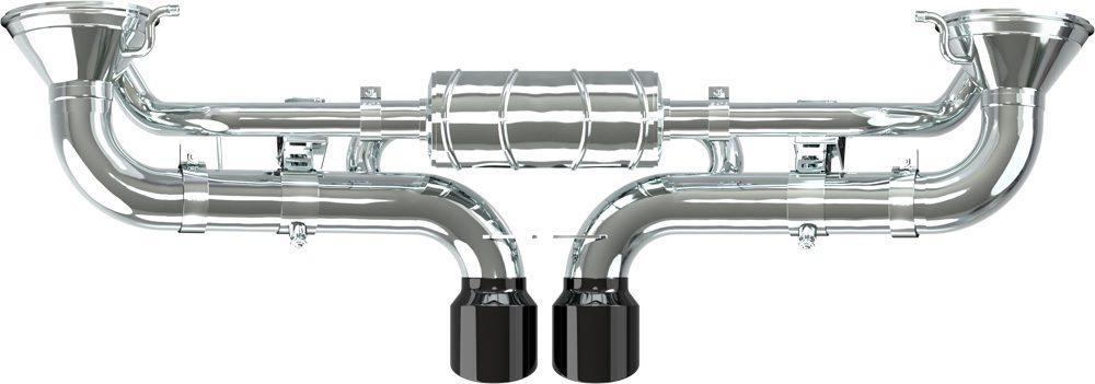 Porsche 992 GT3/RS - Valved Exhaust Muffler with Carbon Tips (OE Actuators)