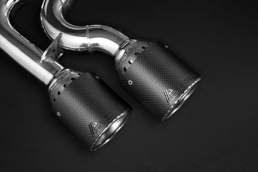 Alfa Romeo Giulia Quadrifoglio - Valved Exhaust, Connecting Pipes, MidSilencer Spare + Carbon Tips (CES3)