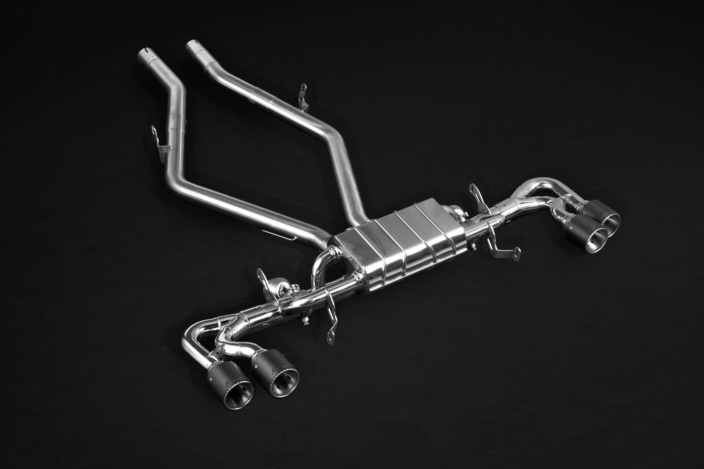 Alfa Romeo Stelvio Quadrifoglio - Valved Exhaust, Connecting Pipes, MidSilencer Spare + Carbon Tips (CES3)