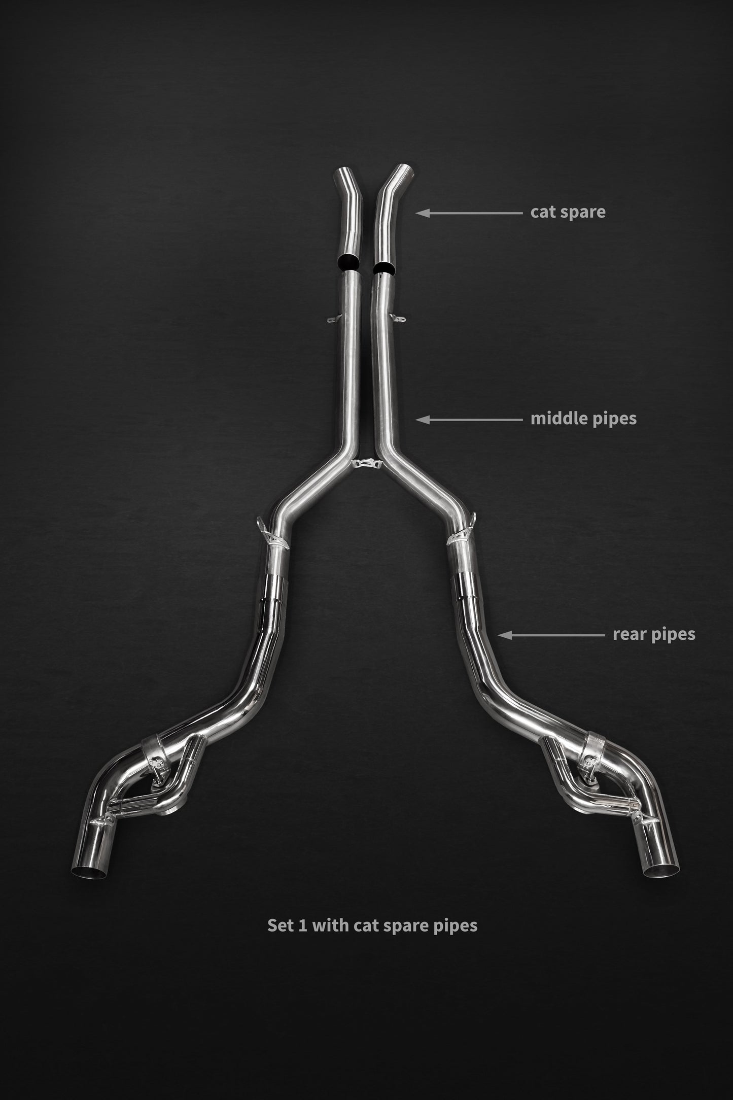 Mercedes AMG GT/S/C - Valved Exhaust w Mid-Pipes (incl Cat Delete/OEM Cat Adapters) (CES3)