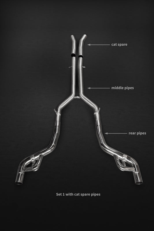 Mercedes AMG GT/S/C - Valved Exhaust w Mid-Pipes (incl Cat Delete/OEM Cat Adapters) (CES3)