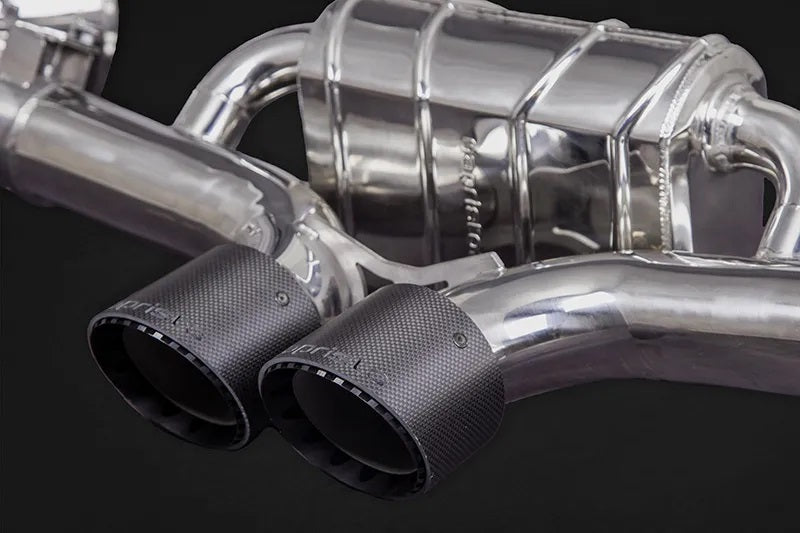 Porsche 992 GT3/RS - Valved Exhaust Muffler with Carbon Tips (OE Actuators)