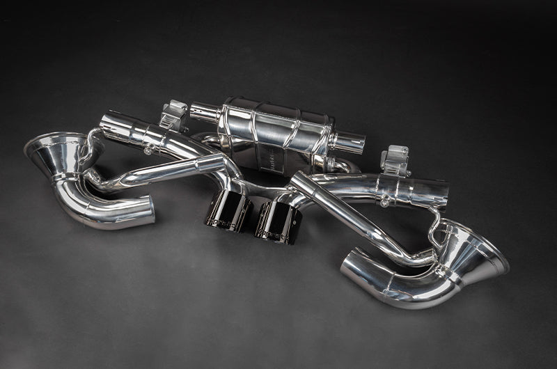 Porsche 992 GT3/RS - Valved Exhaust Muffler w Carbon Tips (OE Actuators)