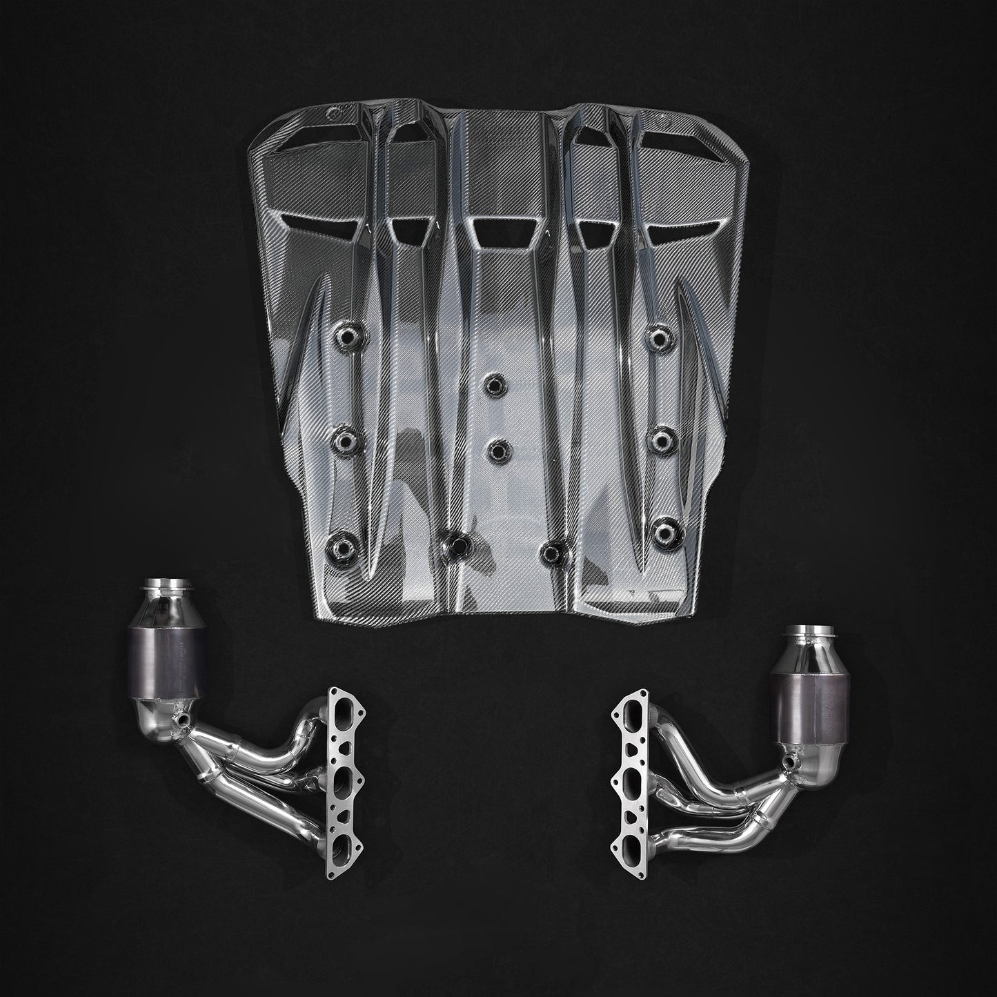 Porsche 991.2 GT3RS - Headers with 250 Cell Sports Cats and Carbon Engine Cover image 0