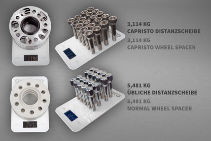Ferrari 488/F8/SF90 - Wheel Spacers 11mm Front / 17mm Rear (Circle Shape) with Titanium Wheel Bolts image 1