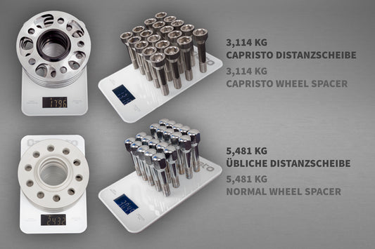 Ferrari 488/F8/SF90 - Wheel Spacers 11mm Front / 17mm Rear (Circle Shape) with Titanium Wheel Bolts image 1