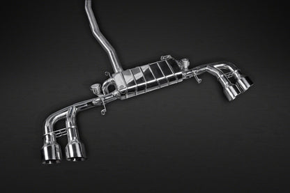 Nissan GTR MK3/4/Nismo - Valved Exhaust (ECE) Mid-Silencer Back System with Carbon Tips (CES3) image 3