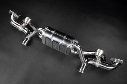 Porsche 718 GT4RS - SET: Valved Muffler, 100 Cell OPF Replacement, Performance Headers (Wicrom Tips) image 8