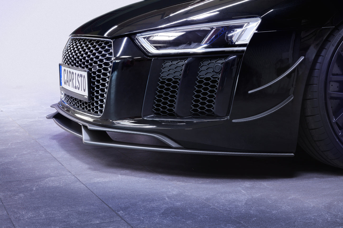 Audi R8 V10 PLUS (2015 ) - Carbon Front Fins (Matte) image 3