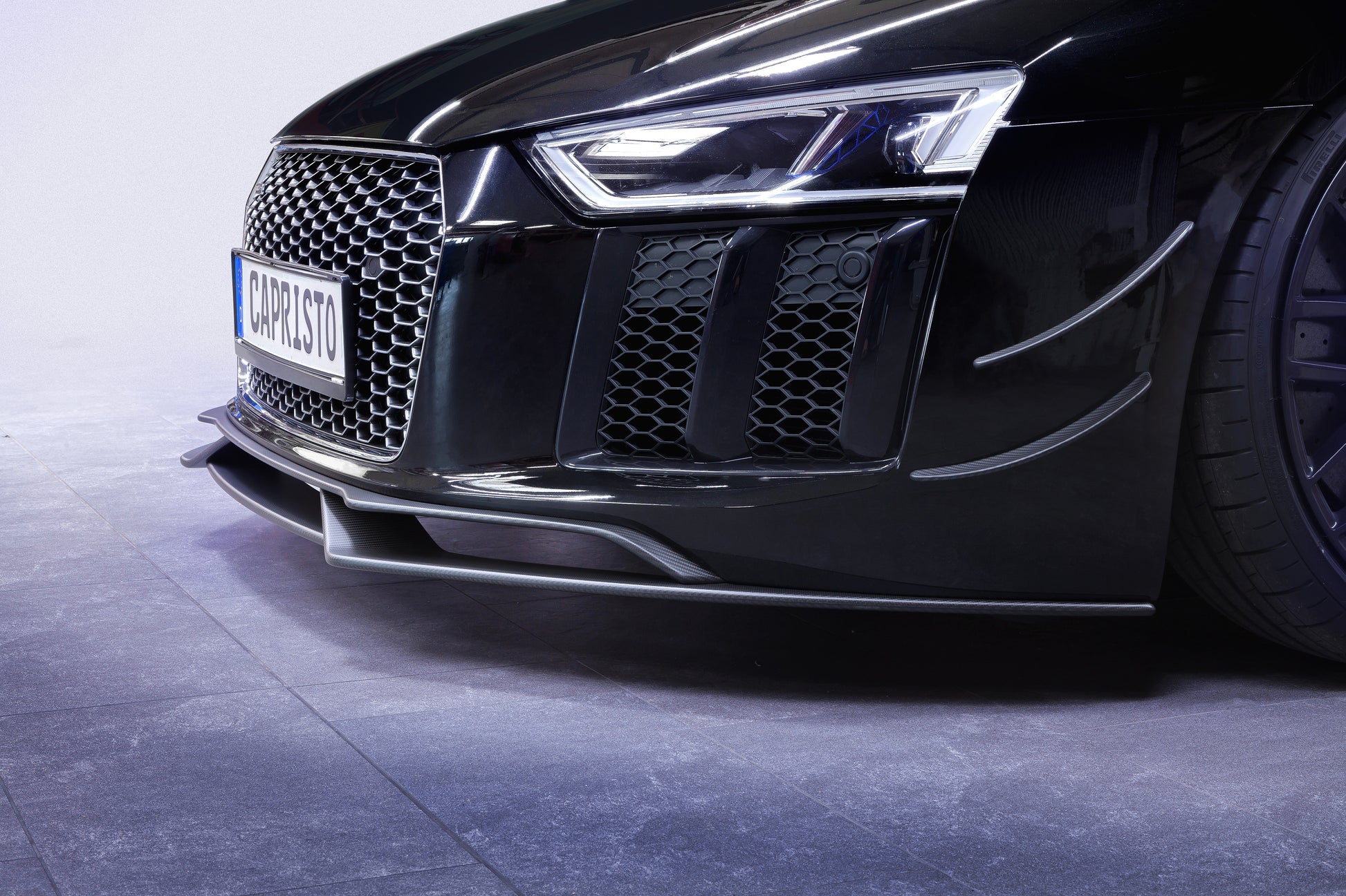 Audi R8 V10 PLUS (2015 ) - Carbon Front Fins (Matte) image 3