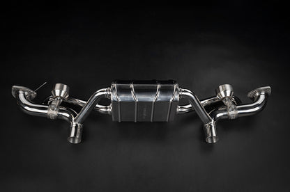 Porsche 718 GT4RS - SET: Valved Muffler, 100 Cell OPF Replacement, Performance Headers (Wicrom Tips) image 3