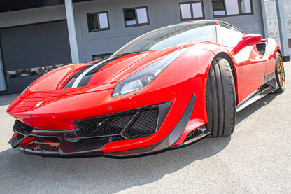 Ferrari 488 Pista - Carbon Fiber Front Spoiler (with Side Wings) image 0