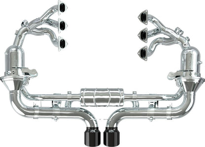 Porsche 992 GT3/RS - SET: 250 Cell Headers + Valved Exhaust with Carbon Tips (OE Actuators)