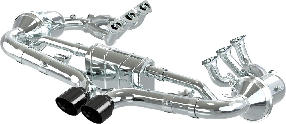 Porsche 992 GT3/RS - SET: 250 Cell Headers + Valved Exhaust with Carbon Tips (OE Actuators)