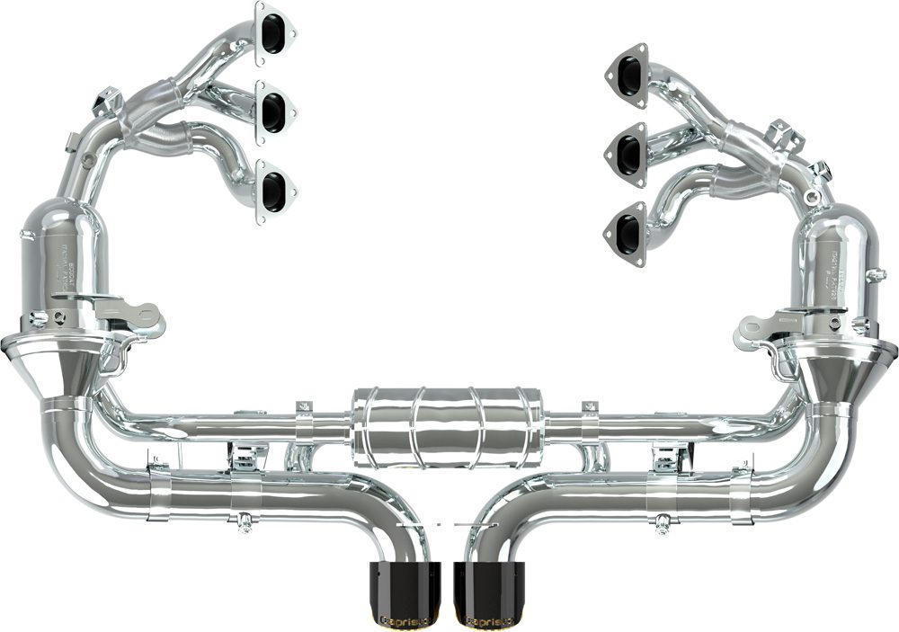 Porsche 992 GT3/RS - SET: 250 Cell Headers + Valved Exhaust with Carbon Tips (OE Actuators)