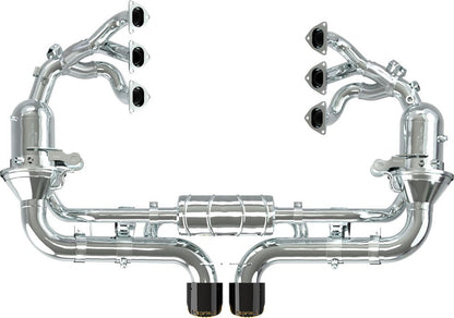 Porsche 992 GT3/RS - SET: 250 Cell Headers + Valved Exhaust with Carbon Tips (OE Actuators)