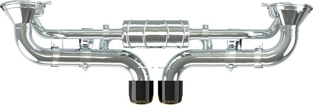 Porsche 992 GT3/RS - Valved Exhaust Muffler with Carbon Tips (OE Actuators)