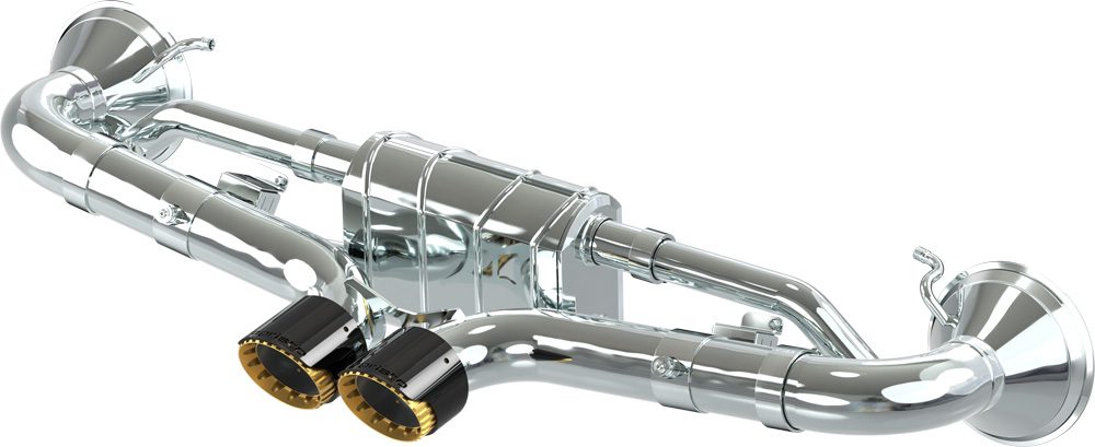 Porsche 992 GT3/RS - Valved Exhaust Muffler with Carbon Tips (OE Actuators)
