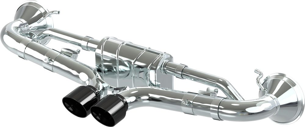 Porsche 992 GT3/RS - Valved Exhaust Muffler with Carbon Tips (OE Actuators)