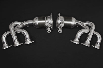 Porsche 992 GT3/RS - SET: 250 Cell Sport Cat Headers + Valved Exhaust, Carbon Tips (OE Actuators)