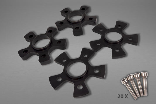 Ferrari 458 - Wheel Spacers 14mm Front / 17mm Rear (Star Shape) with Titanium Wheel Bolts image 0