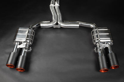 Audi S8 (D5) - Valved Catback Exhaust System with Capristo Tips (OE Actuators)