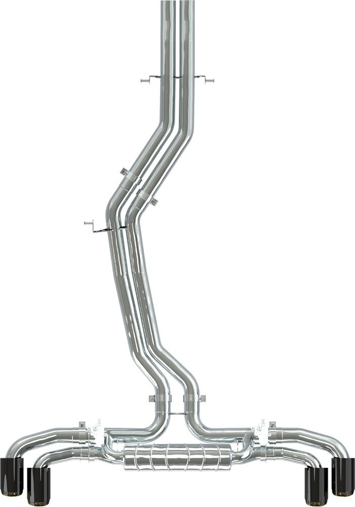 Audi SQ8 - Valved Exhaust w MidSilencer Spare - Wicrom Tips (OE Actuators)