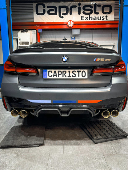 BMW M5 Competition (F90) - Valved Exhaust with Mid-Silencer Delete, 200 Cell OPF and Wicrom Tips (OE Actuators)
