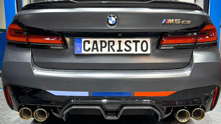 BMW M5 Competition (F90) - Valved Exhaust with Mid-Silencer Delete, 200 Cell OPF and Wicrom Tips (OE Actuators)
