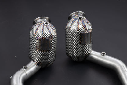 Ferrari Roma - Cat Spare Downpipes + Heat Protection