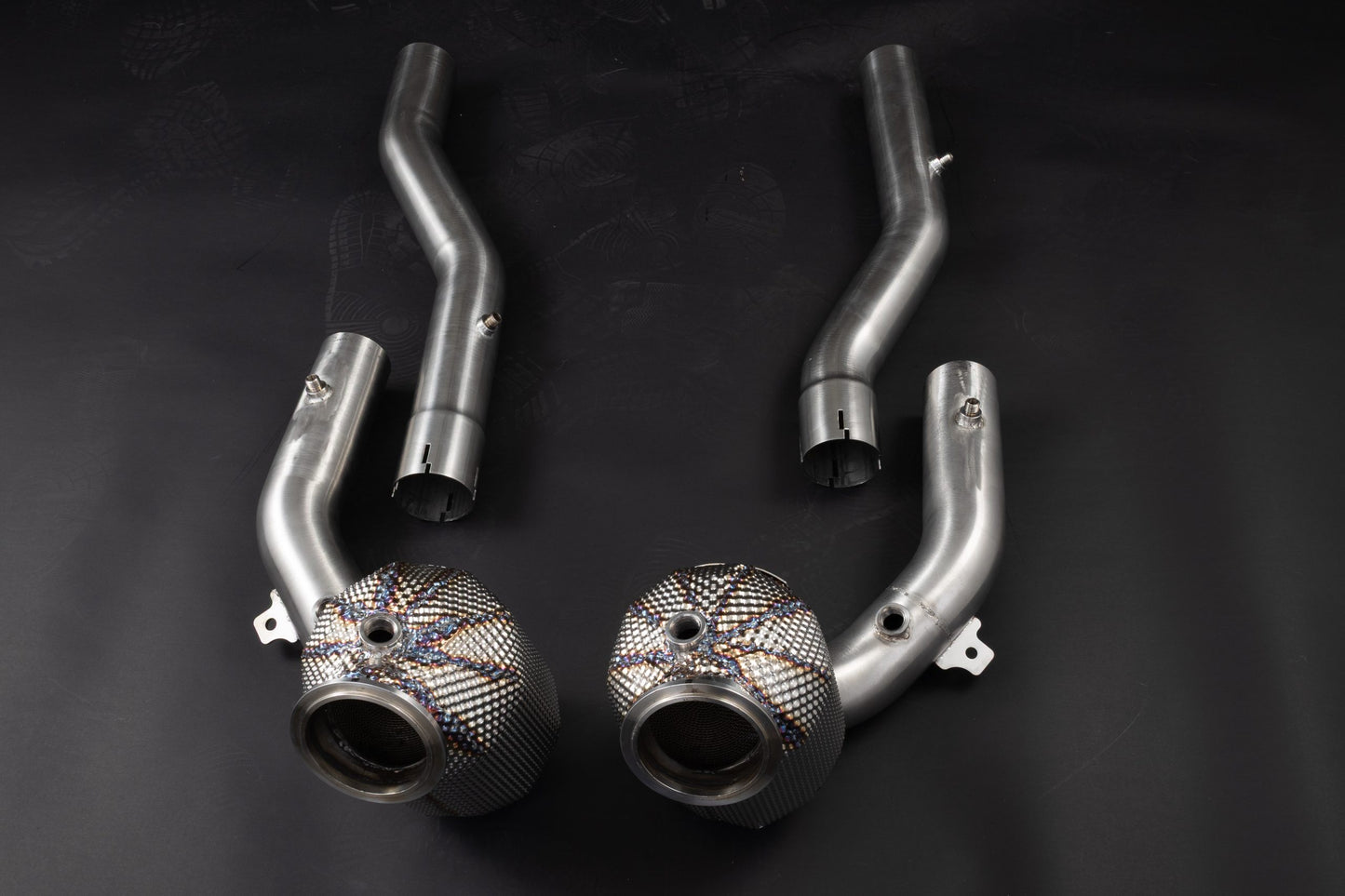 Ferrari Roma - Cat Spare Downpipes + Heat Protection