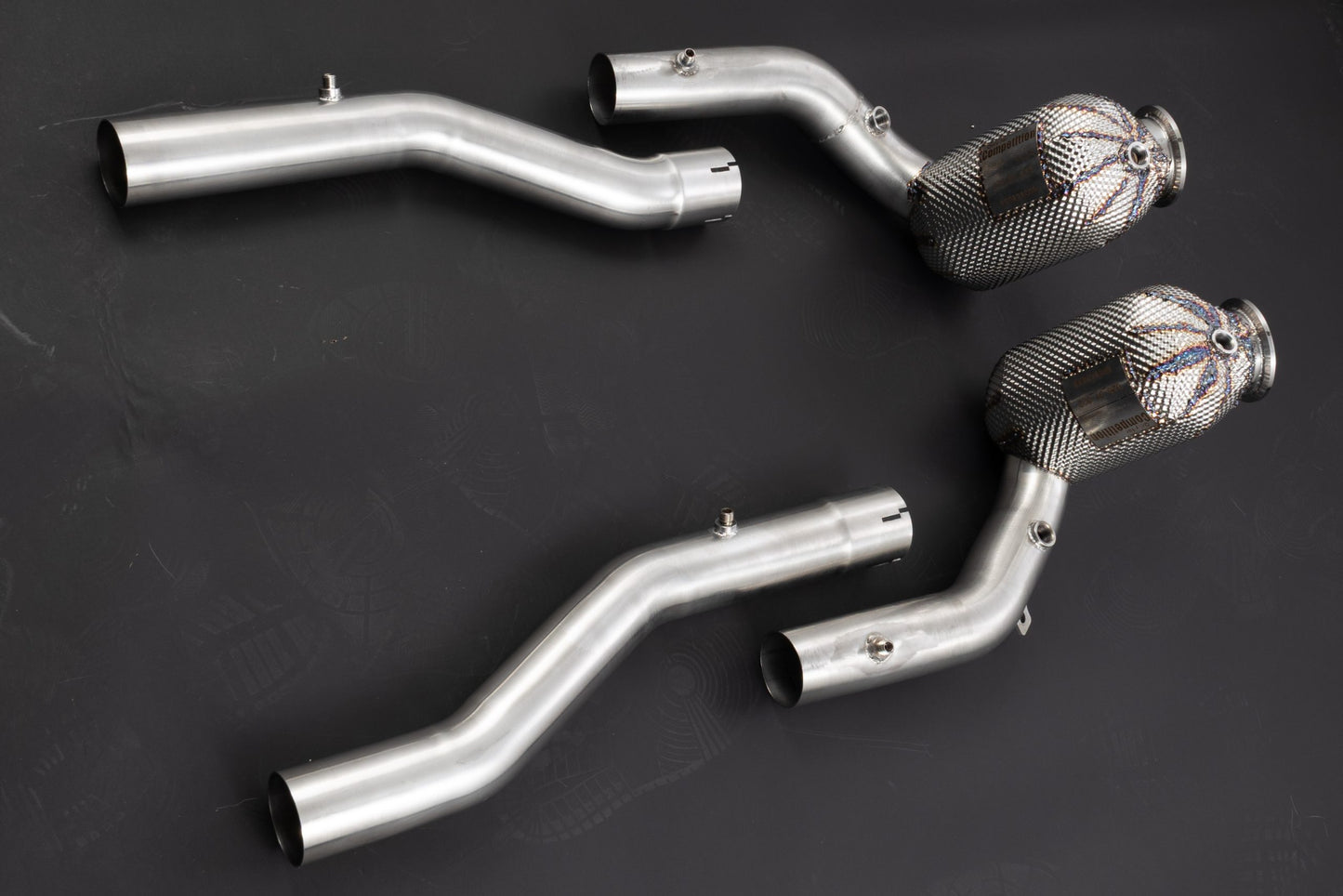 Ferrari Roma - Cat Spare Downpipes + Heat Protection