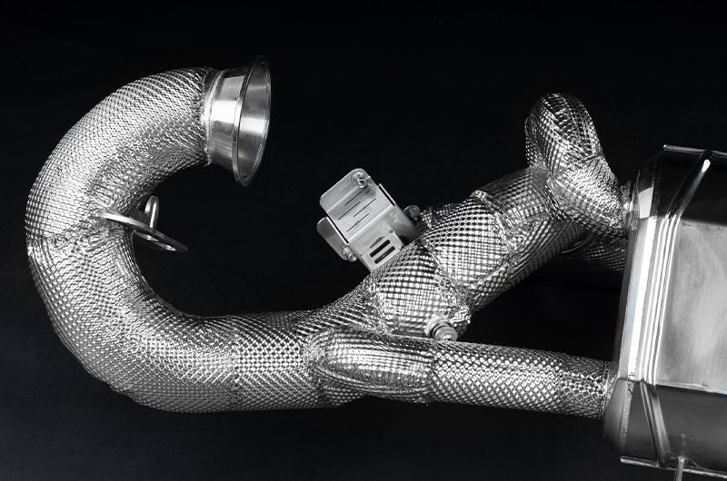 KTM X-Box GT-XR: Valved Exhaust with Heat Shield and Carbon/Stainless Exhaust Finisher