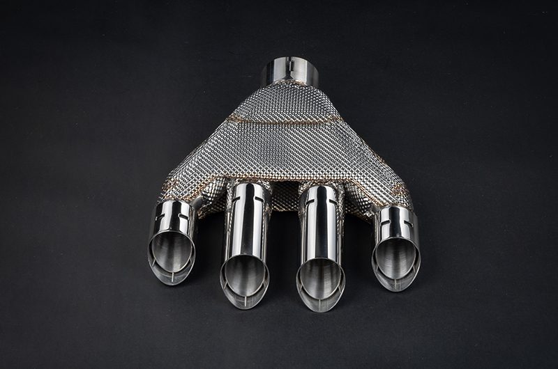 KTM X-Box GT-XR: Valved Exhaust with Heat Shield and Carbon/Stainless Exhaust Finisher