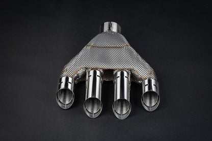 KTM X-Box GT-XR: Valved Exhaust with Heat Shield and Carbon/Stainless Exhaust Finisher