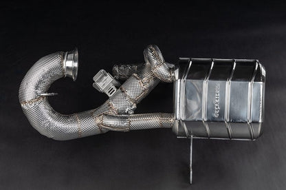 KTM X-Box GT-XR: Valved Exhaust with Heat Shield and Carbon/Stainless Exhaust Finisher