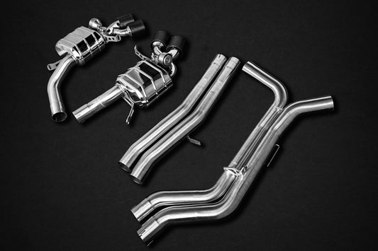Audi RS6/7 (C8) - Valved Exhaust with Bevelled Carbon Fiber Tips (OE Actuators) image 0
