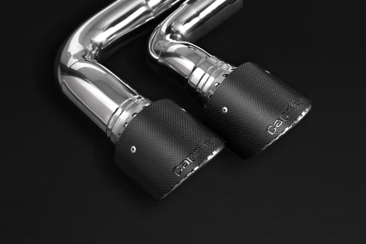 Porsche 536 Cayenne 3.0T/E-Hybrid (19+) - Valved Exhaust with Mid-Silencer Delete and Carbon Tips (CES3) image 1