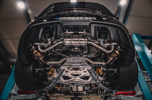 Porsche 718 GT4RS - SET: Valved Muffler, 100 Cell OPF Replacement, Performance Headers (Wicrom Tips) image 0