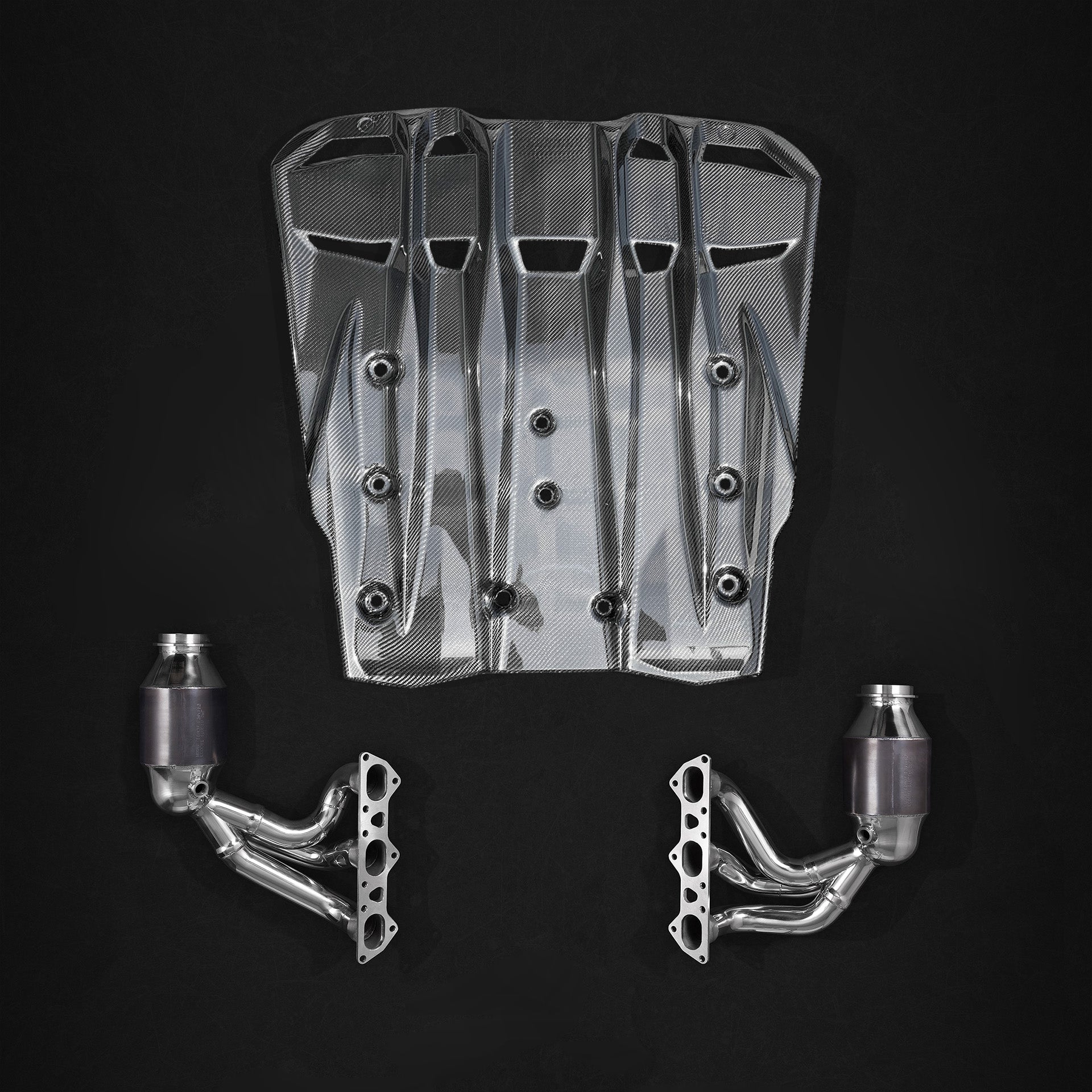 Porsche 991.2 GT3RS - Headers with 250 Cell Sports Cats and Carbon Engine Cover image 0